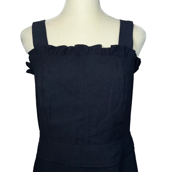 Like New AQUA Bloomingdale's Navy Blue Ruffle Mini Dress Size Small - Picture 9 of 10
